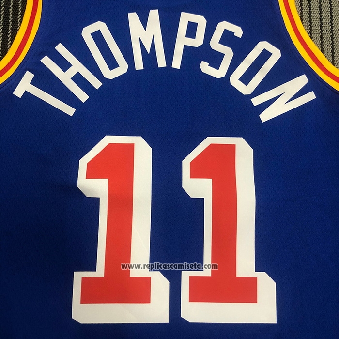 Camiseta Golden State Warriors Klay Thompson #11 75th Anniversary Azul